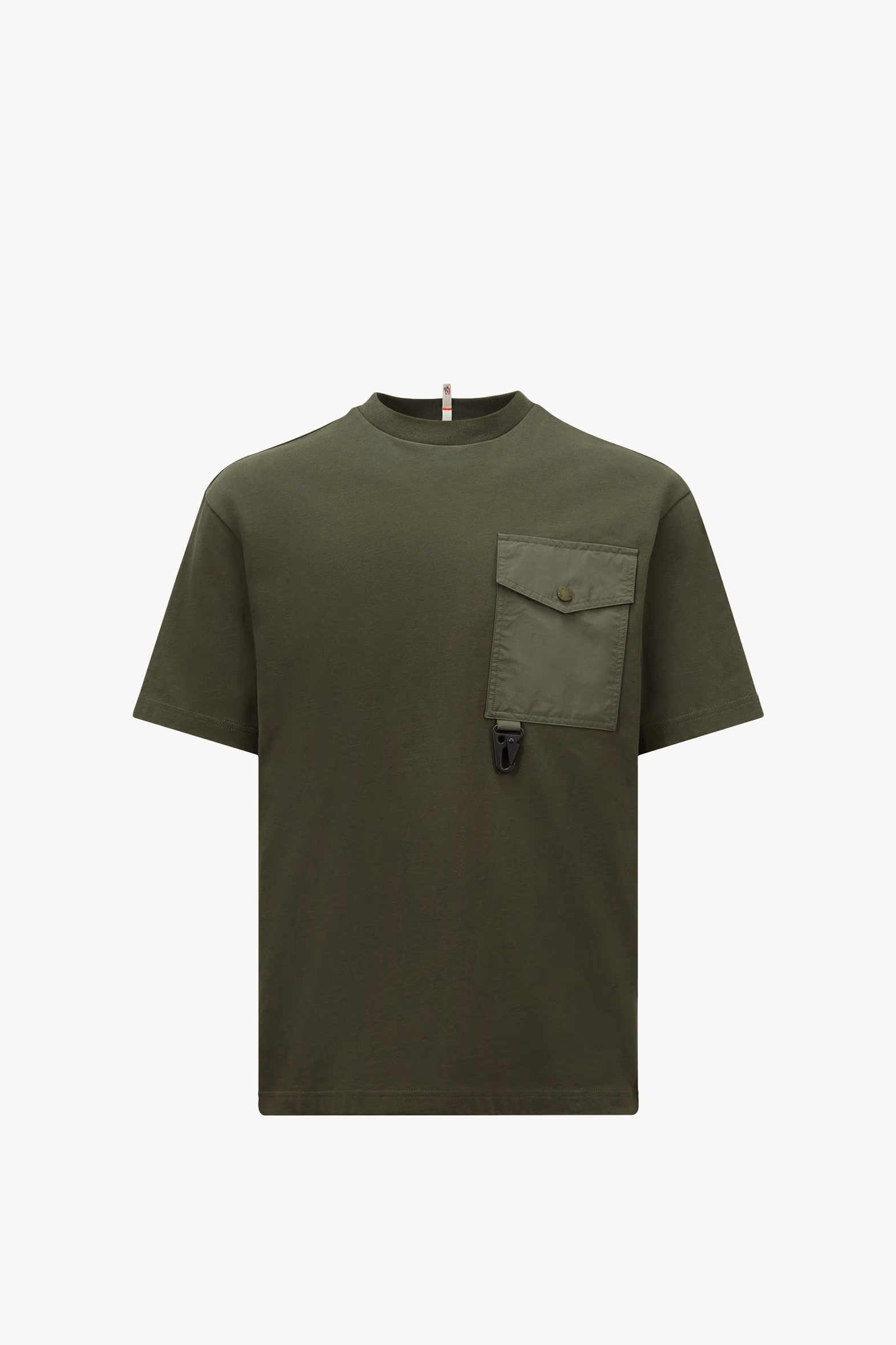 Camiseta de algodón con bolsillo Hombre Verde Oliva Moncler 2